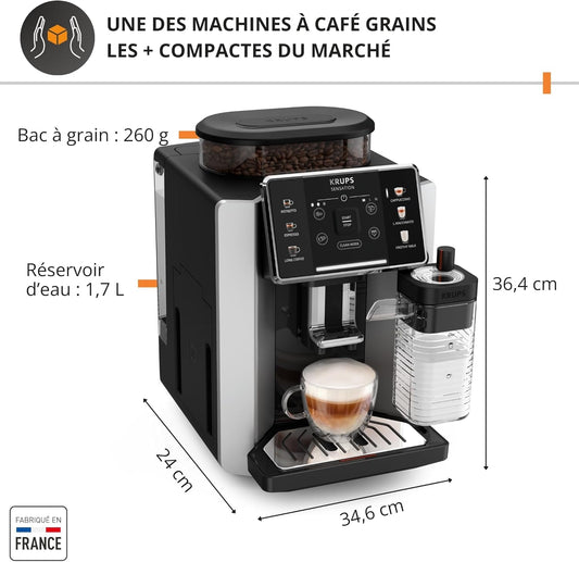 Krups Sensation Lait EA912B10 — Machine à café à grains automatique