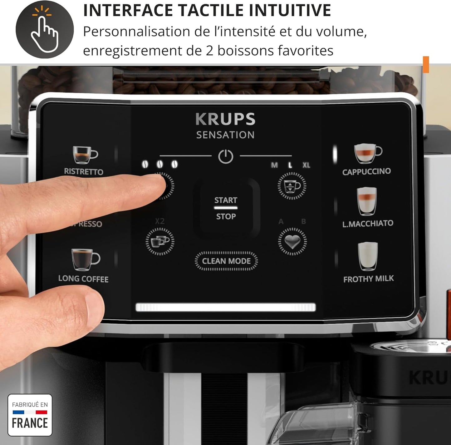 Krups Sensation Lait EA912E10 — Machine à café à grains automatique