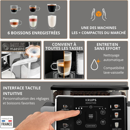 Krups Sensation Lait EA912E10 — Machine à café à grains automatique